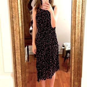 Diane Von Furstenberg Asymmetrical Midi Floral Ruched Dress